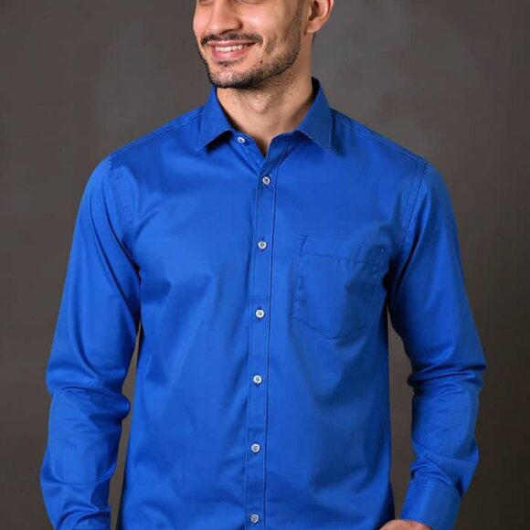 Express Button on Blue shirt - Picture 1 of 5